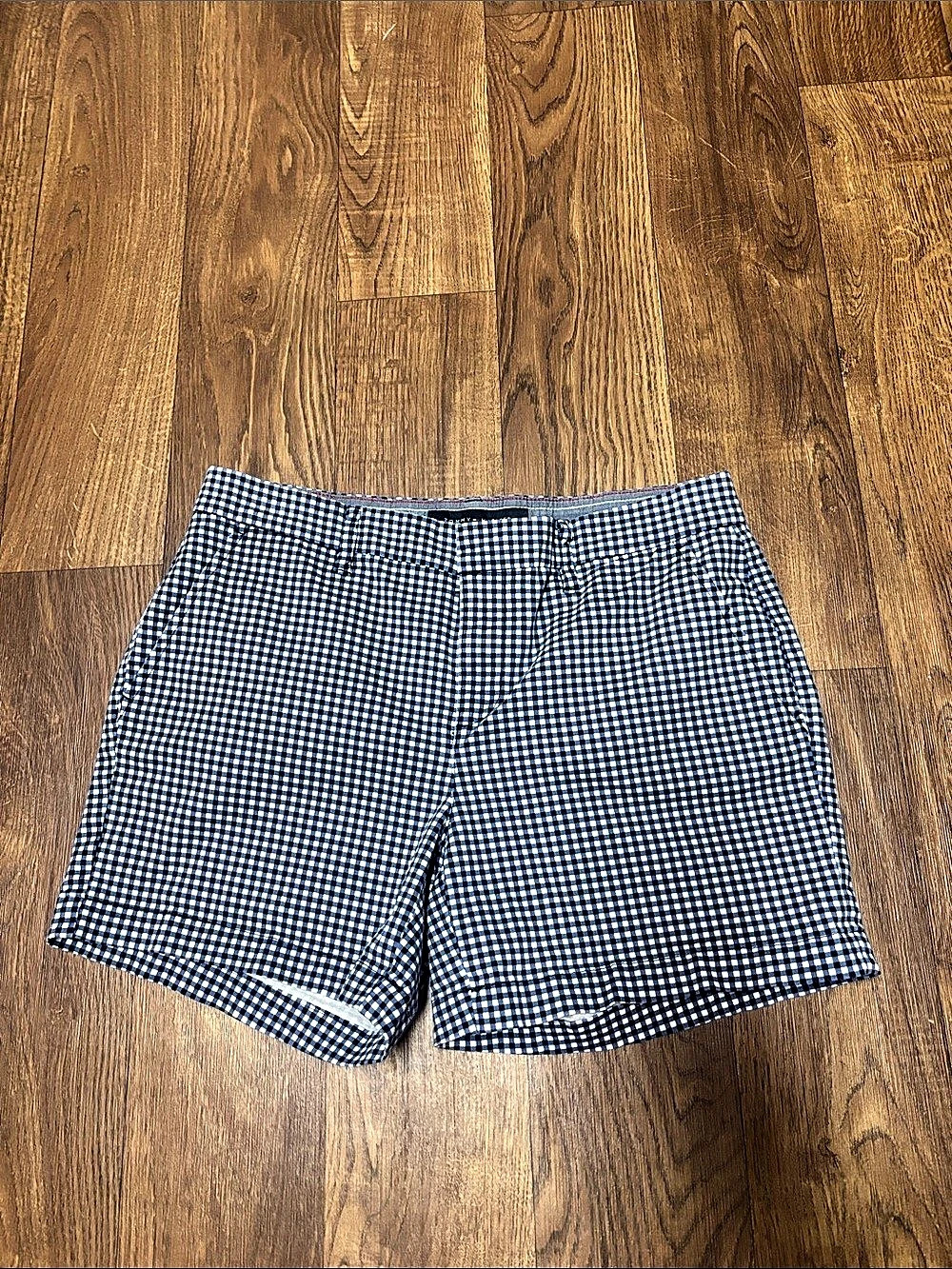 Tommy Hilfiger Gingham Check Chino Shorts Blue & White Size 6